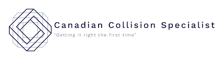 Canadian Collision Specialist logo with geometric square emblem