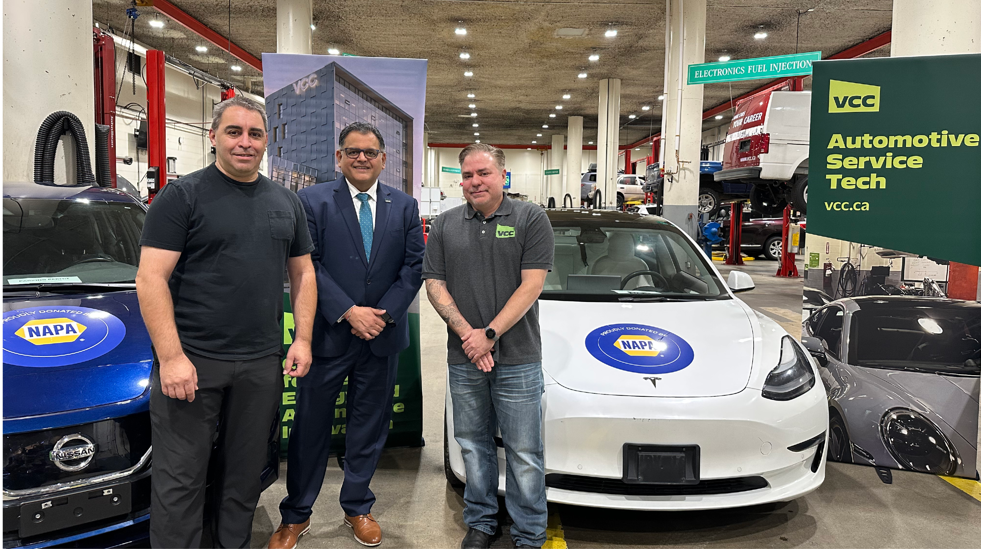 Yves Racette (Napa Auto Parts), Ajay Patel and Brett Griffiths (VCC)