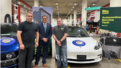 Yves Racette (Napa Auto Parts), Ajay Patel and Brett Griffiths (VCC)
