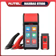 Autel MaxiBas BT608 car battery diagnostic tool with red and black jumper cables and wireless OBD scanner module