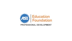 ASE Education Foundation Professional Development logo with blue gear symbol and orange text