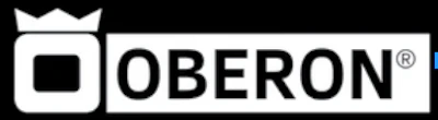 Oberon registered trademark logo with crown symbol and black text on white background